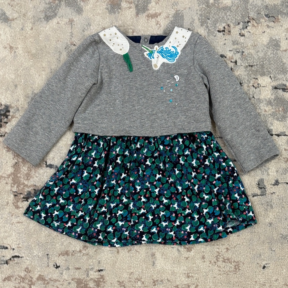 Catimini Girls Dress with Unicorns 2T
